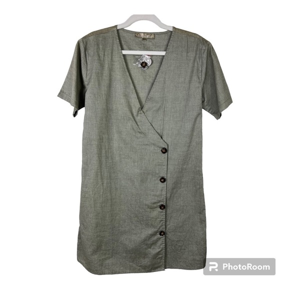 The Royal Standard Dorado Cotton Lightweight Wrap Dress Olive NWT Sz L - Picture 1 of 9